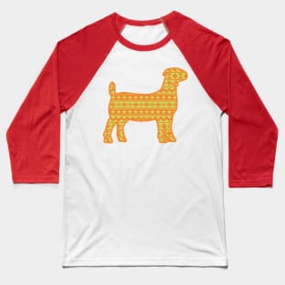 Show Goat with Orange & Green Southwest Aztec Pattern Baseball T-Shirt